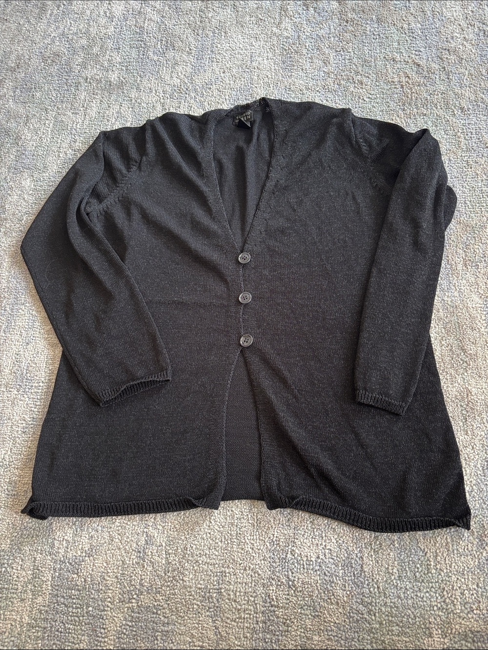 Sigrid Olsen Black Women’s Button-Front Cardigan